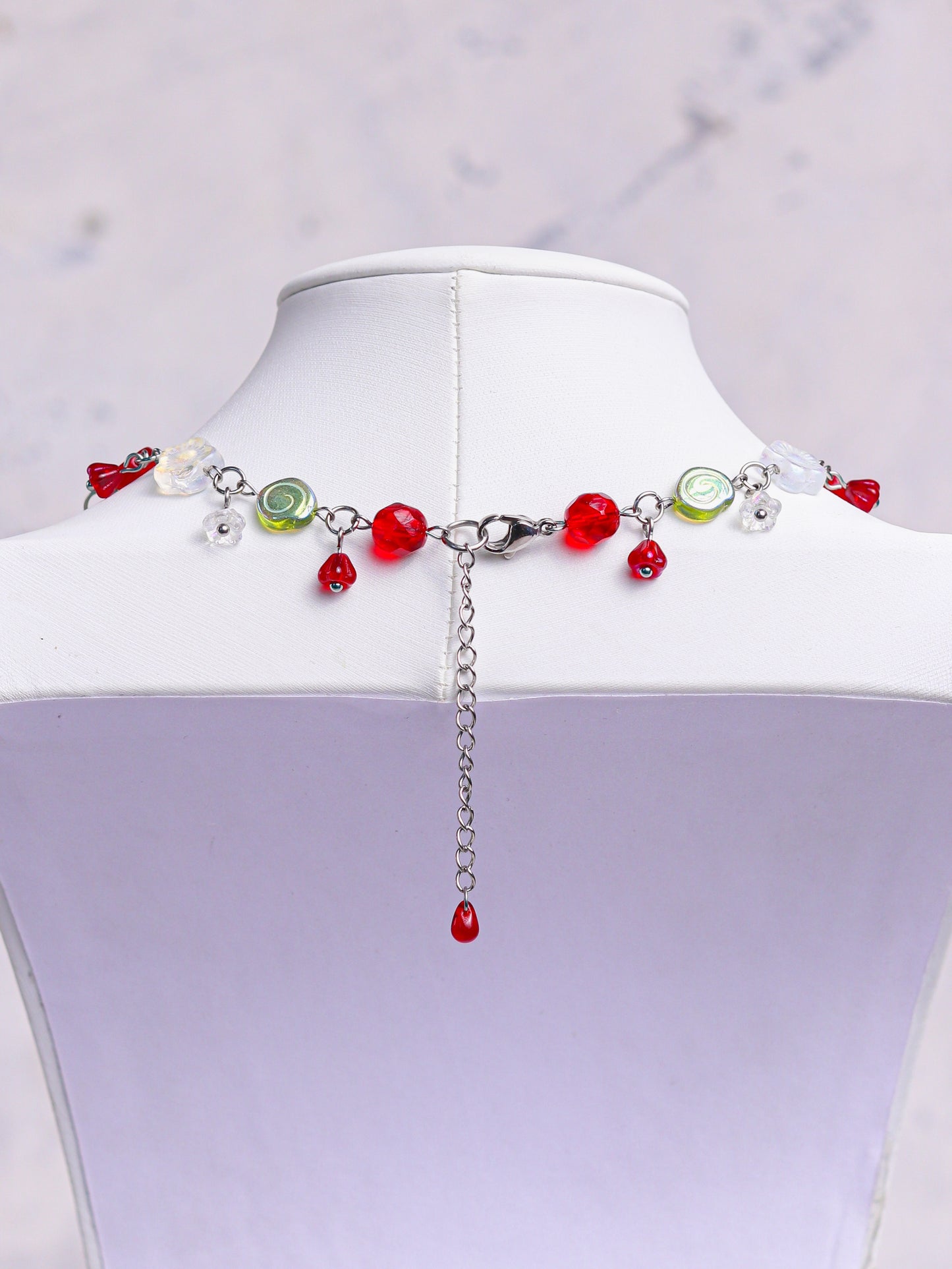 Red Raspberry Necklace (silver)
