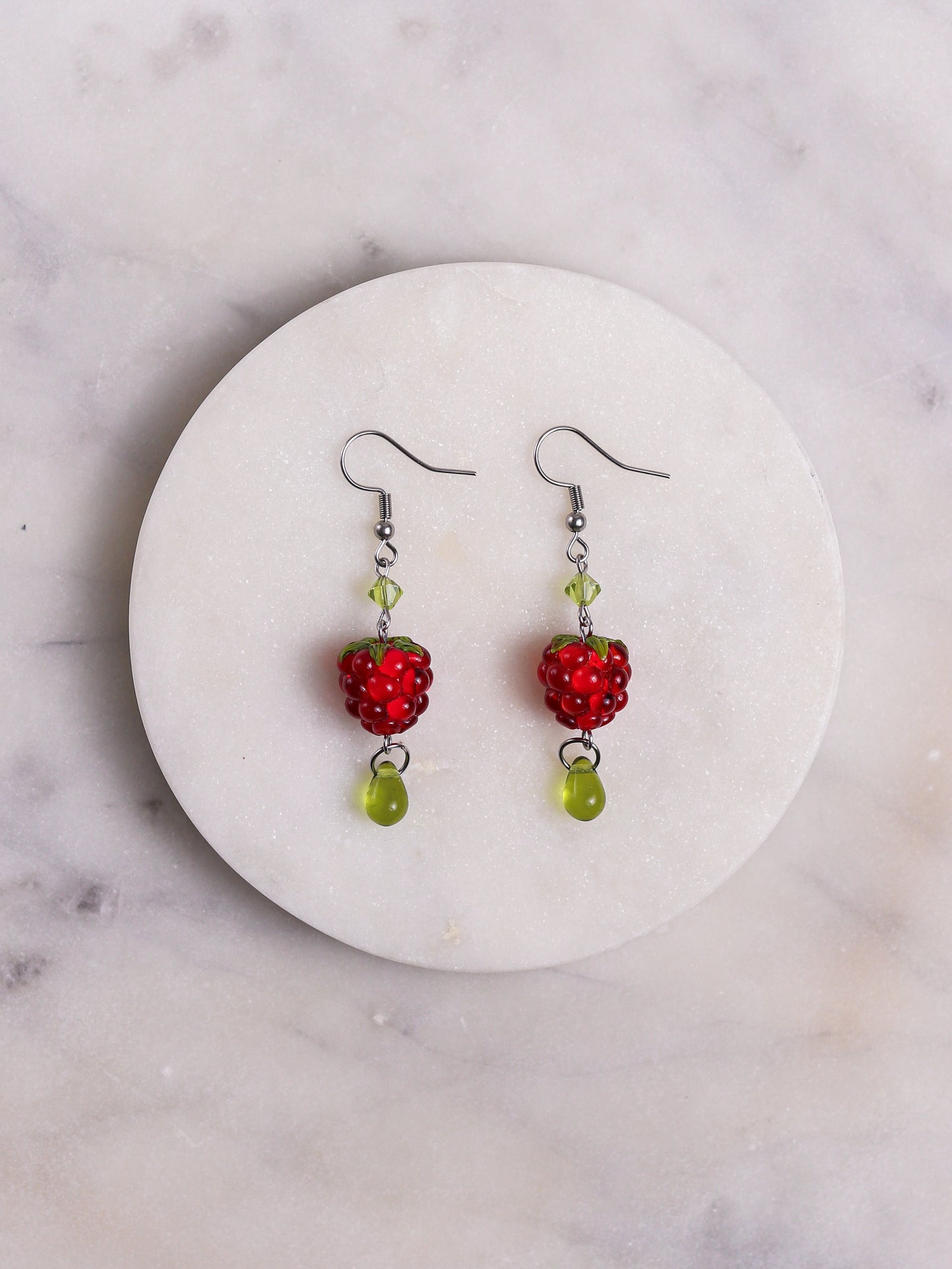 Red Raspberry Earrings (long)