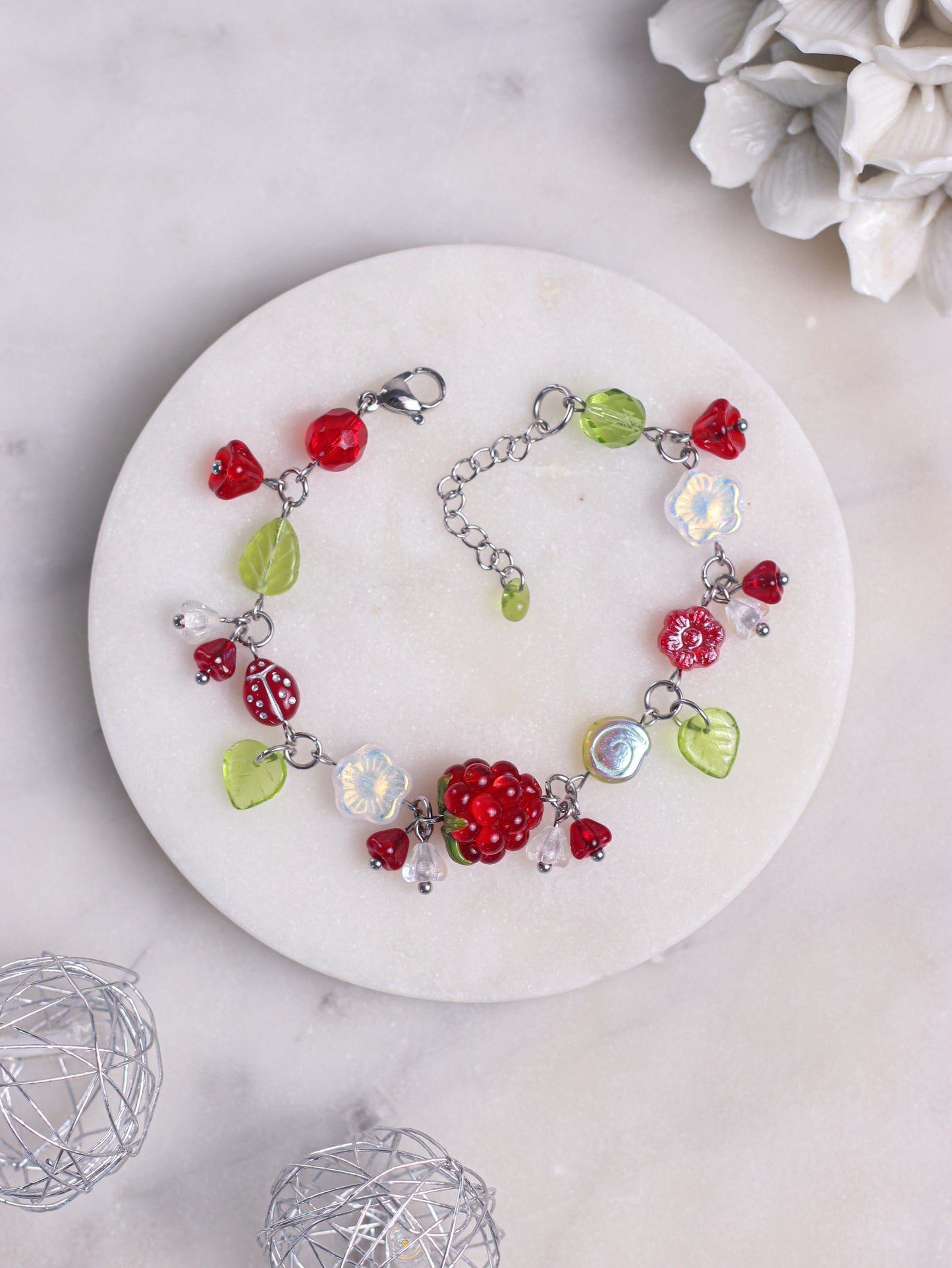 Red Raspberry Bracelet (silver)