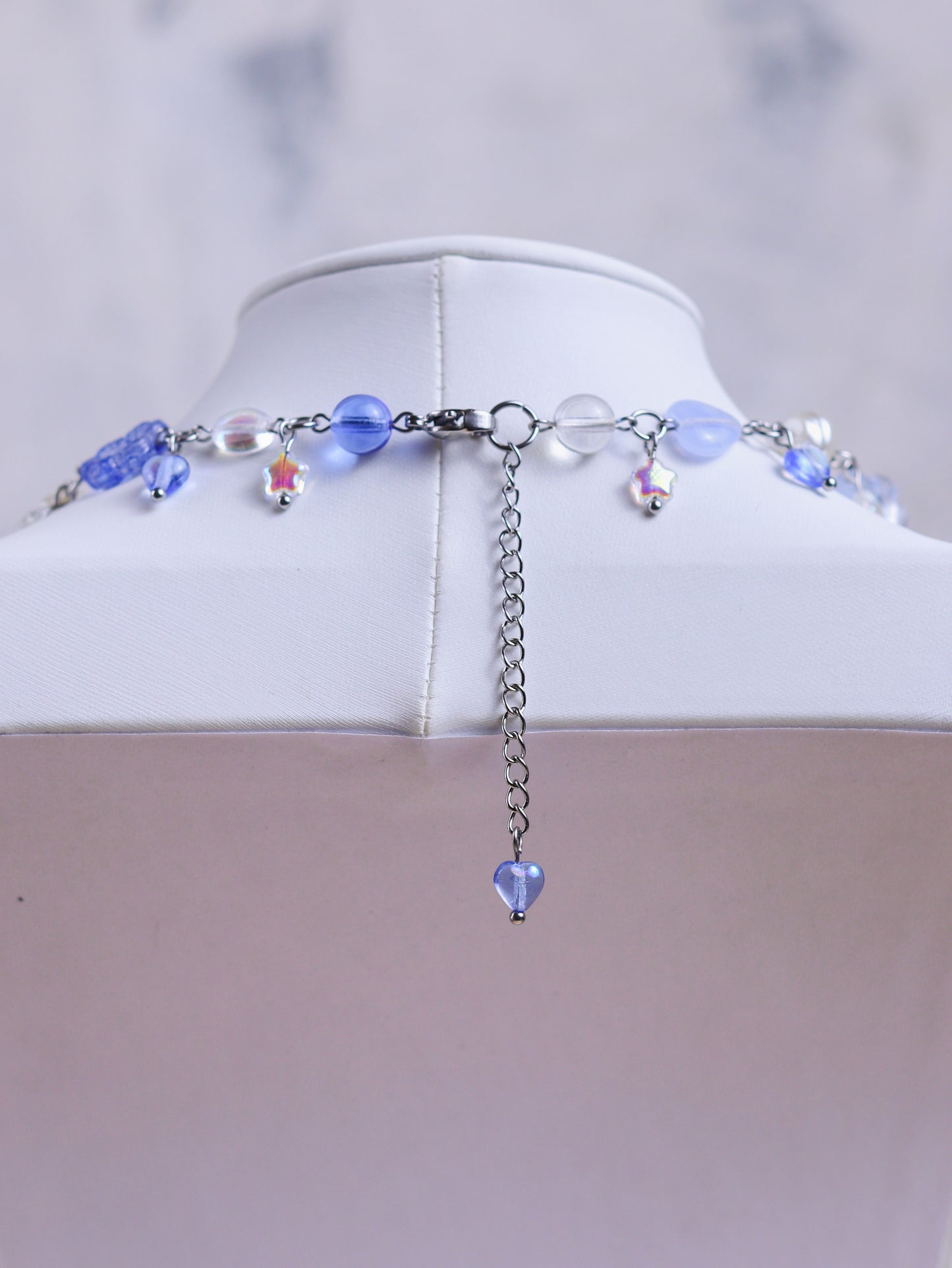 Blue Crystal Heart Necklace