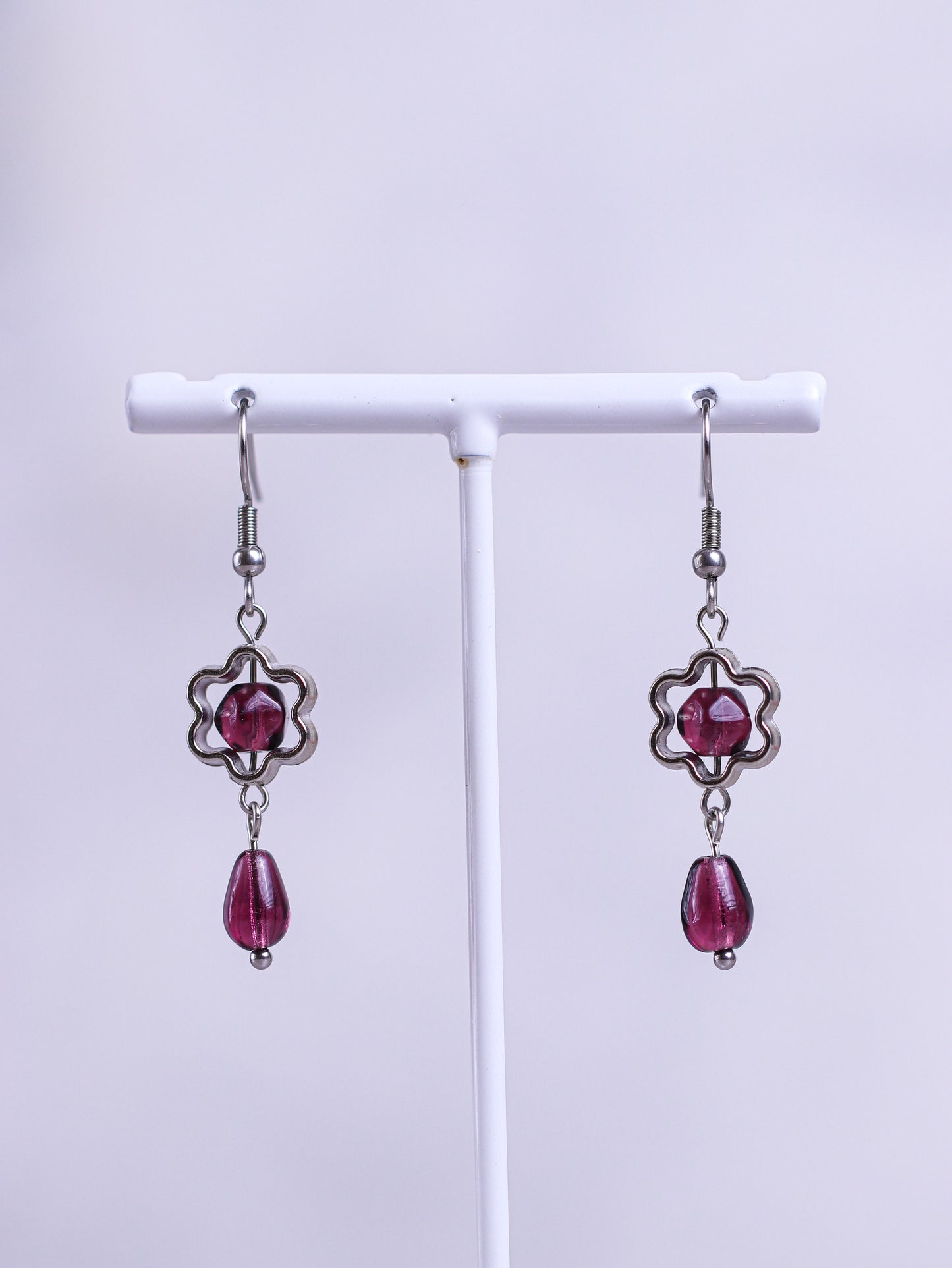 Purple Flower Earrings
