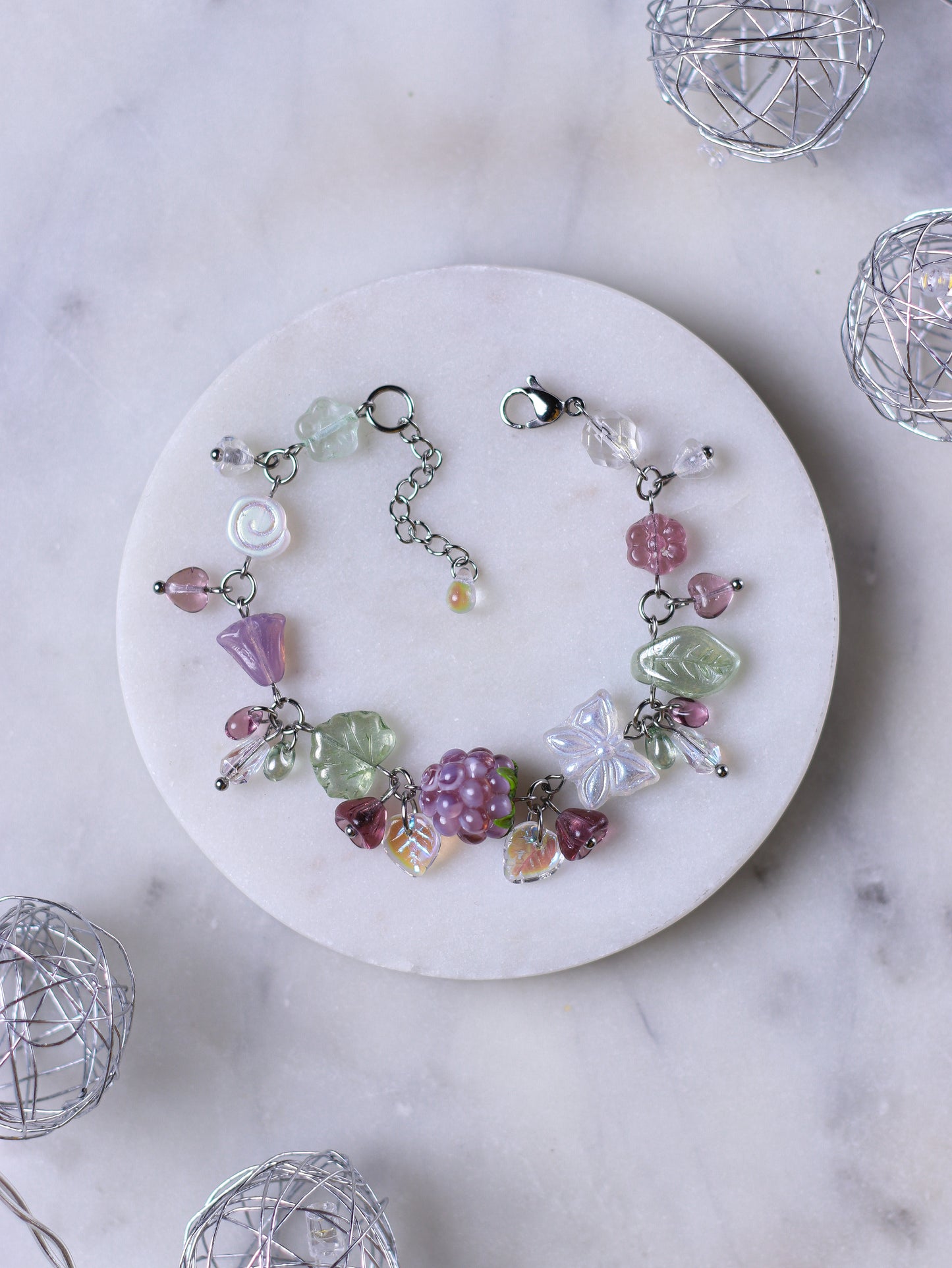 Lavender Raspberry Bracelet