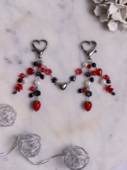 Red/Pink Matching Strawberry Keychains