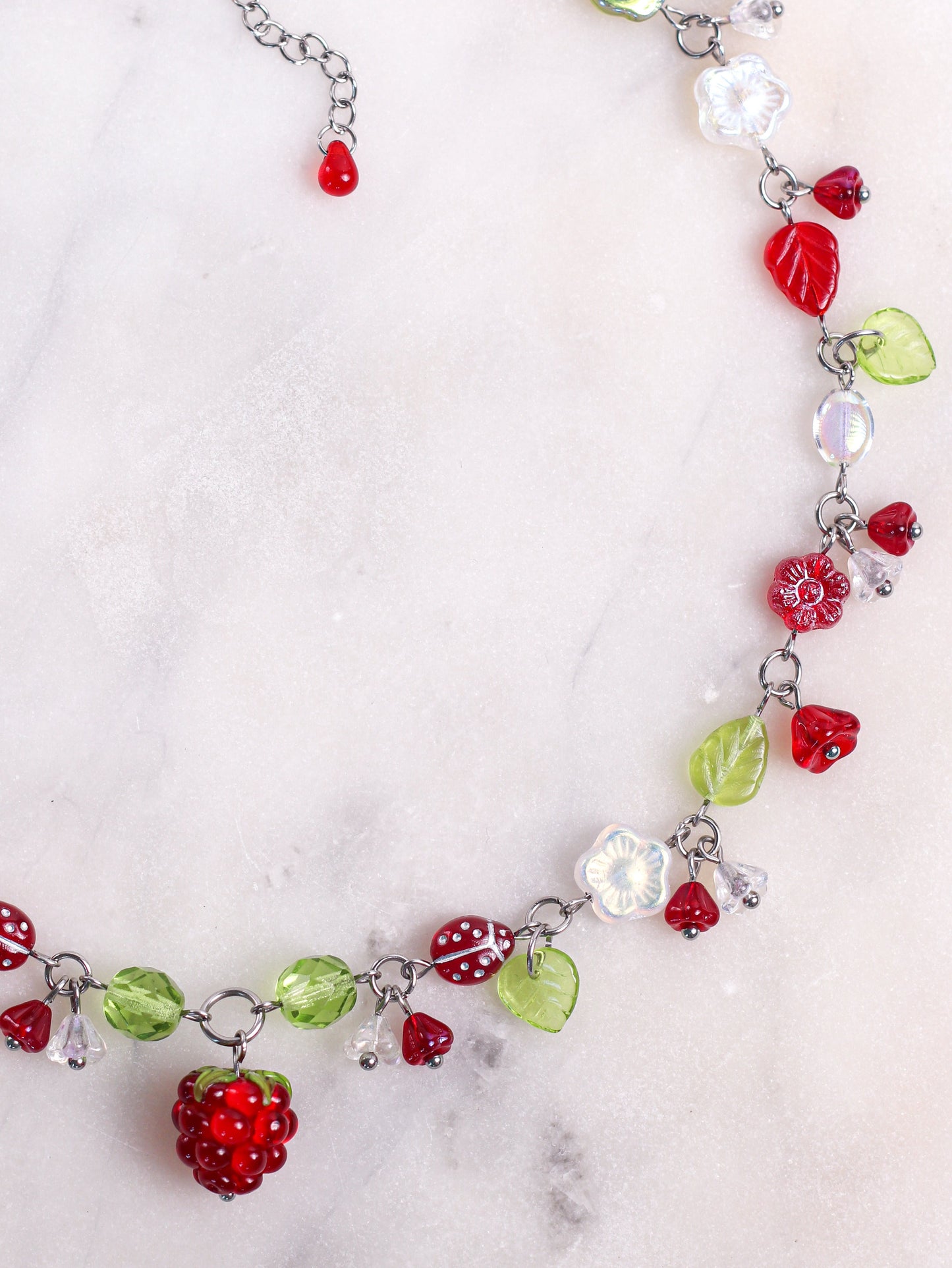 Red Raspberry Necklace (silver)