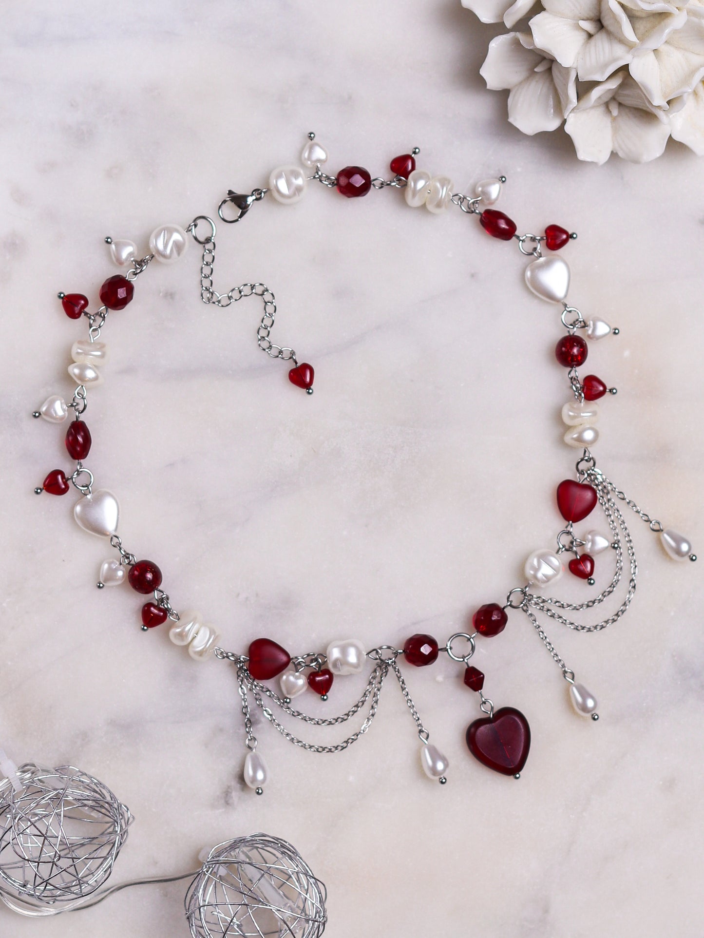 Red Heart Necklace (gold/silver)