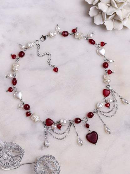 Red Heart Necklace (gold/silver)