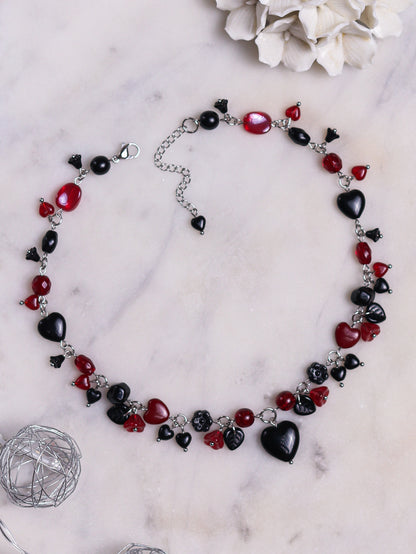 Red & Black Heart Necklace