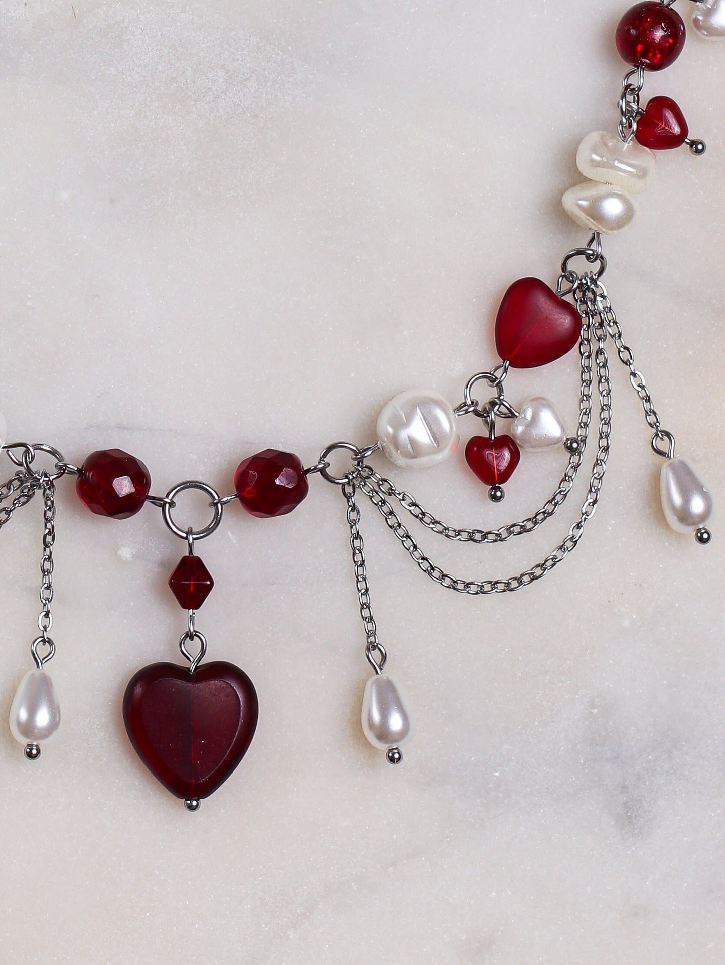 Red Heart Necklace (gold/silver)