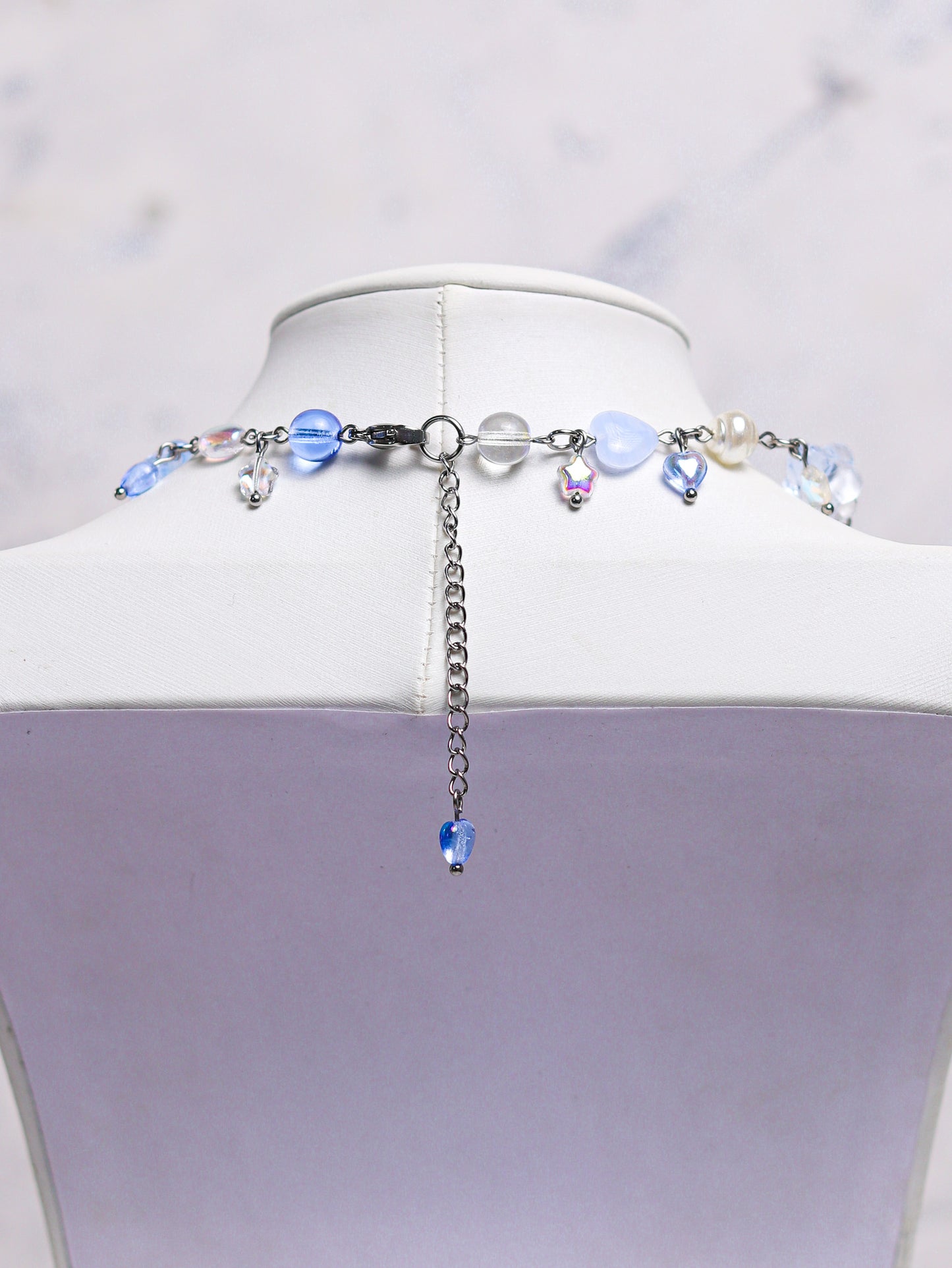 Blue Crystal Heart Necklace