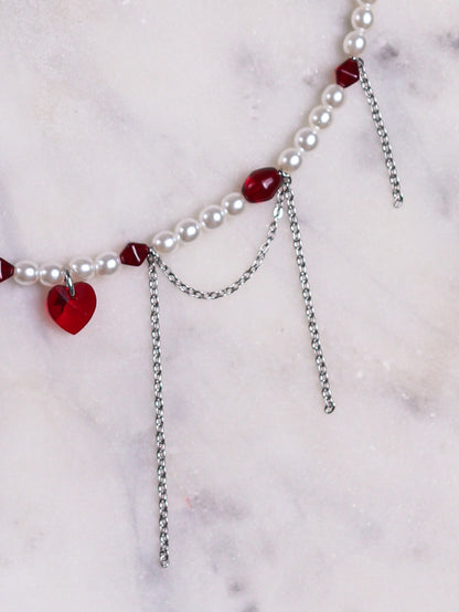 Simple Red Heart Necklace