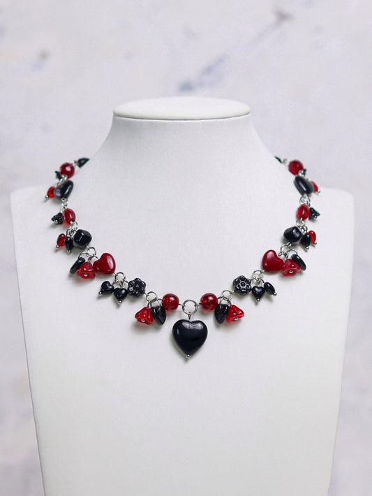 Red & Black Heart Necklace