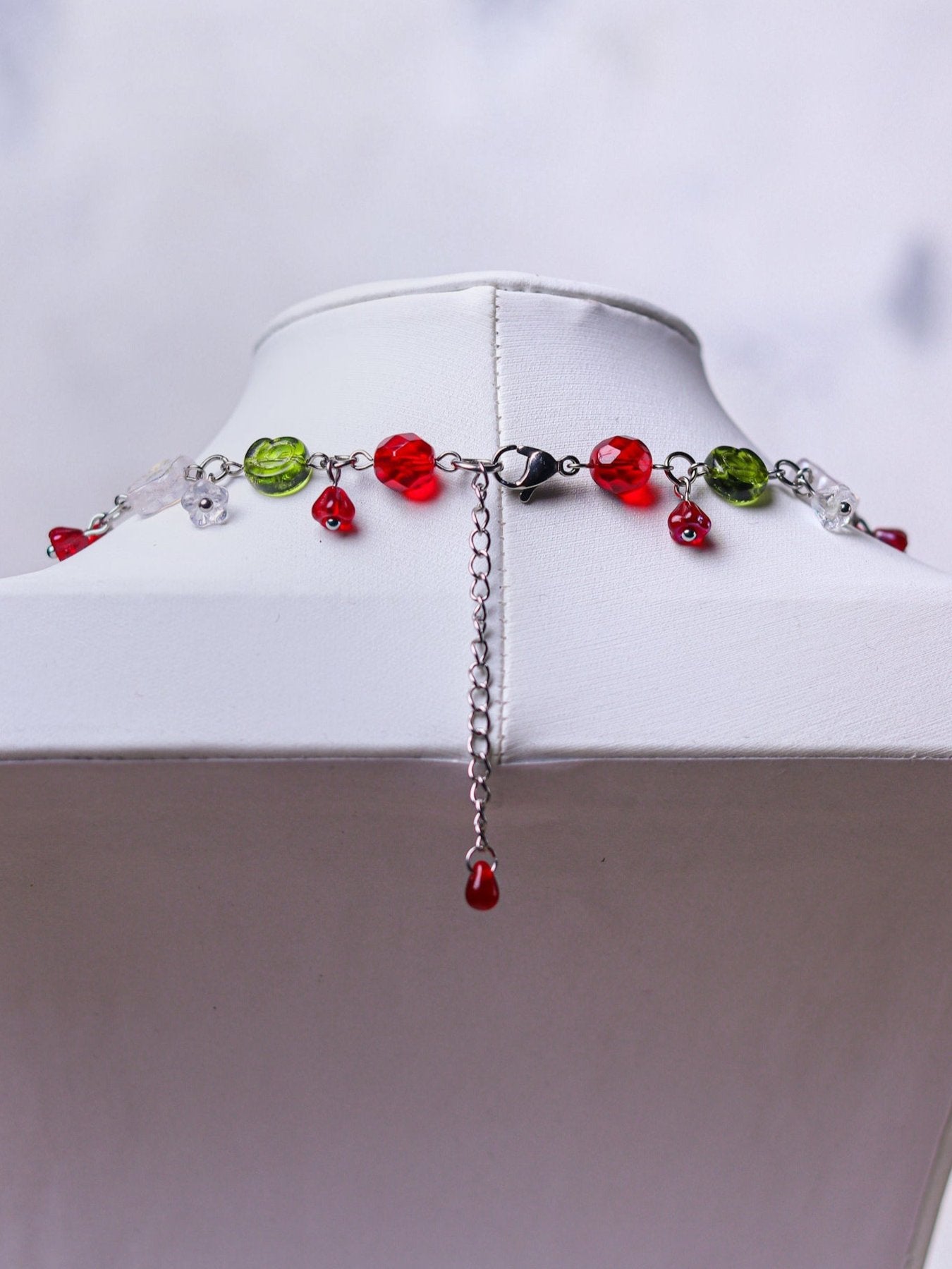 Red Raspberry Necklace (silver)