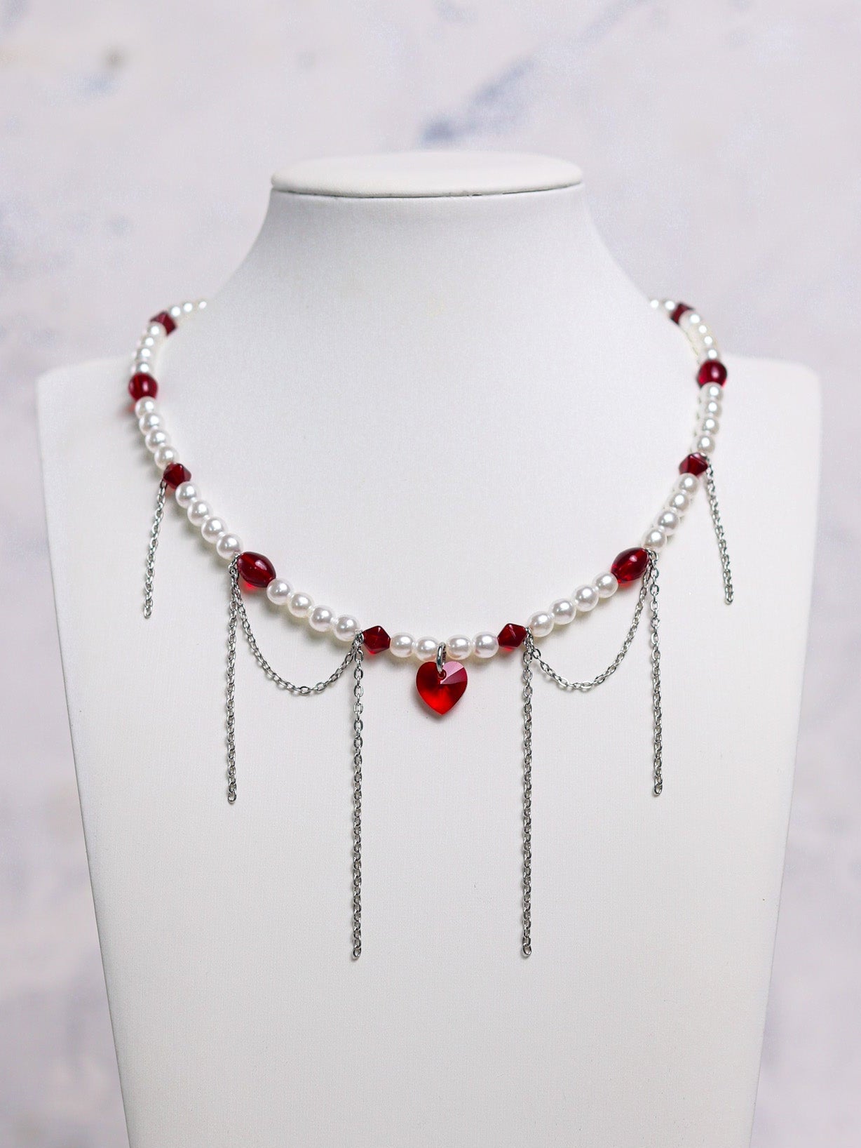 Simple Red Heart Necklace