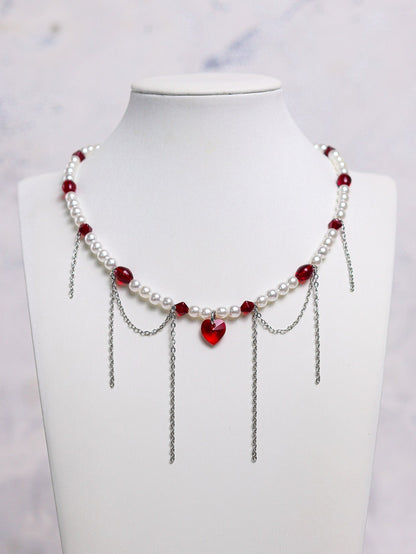 Simple Red Heart Necklace