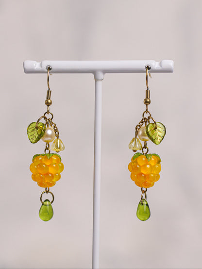 Golden Raspberry Earrings