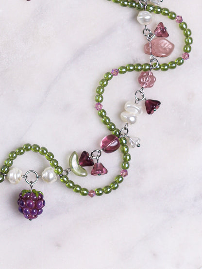 Purple Raspberry Vine Necklace
