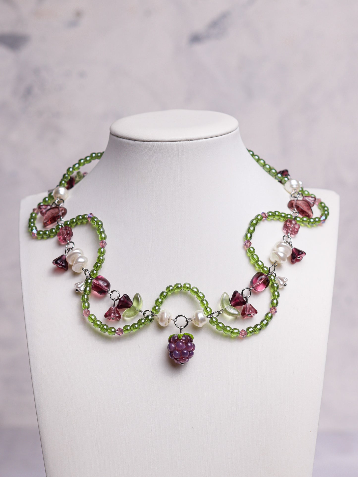 Purple Raspberry Vine Necklace