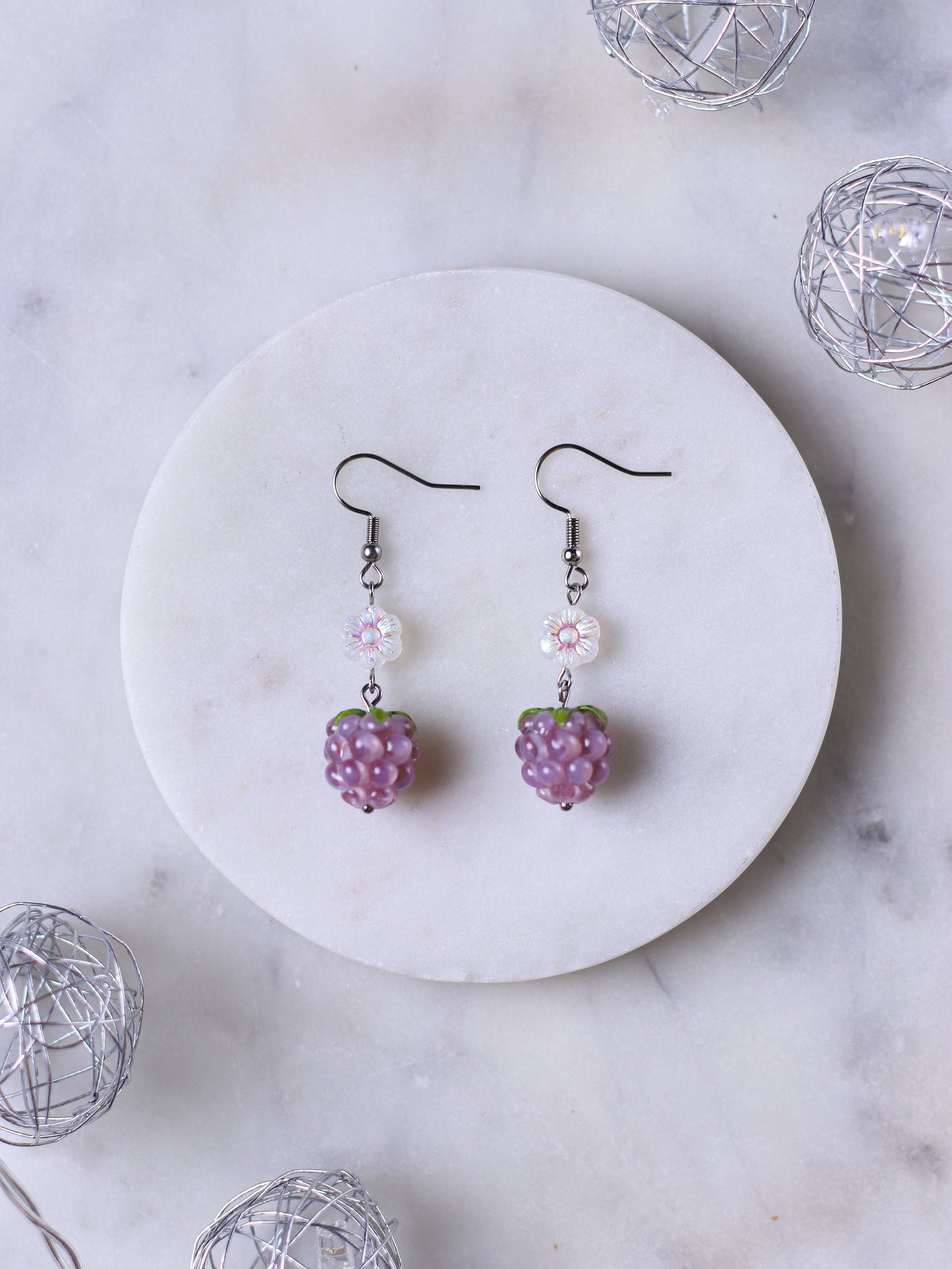 Lavender Raspberry Earrings