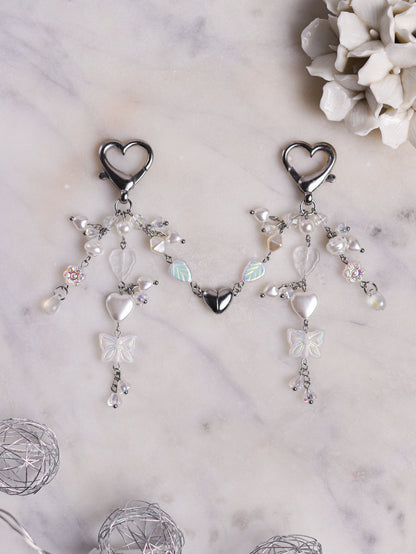 Black/White Matching Heart Keychains