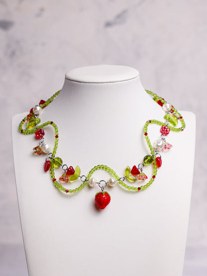 Red Strawberry Vine Necklace