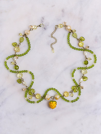 Golden Raspberry Vine Necklace (gold)