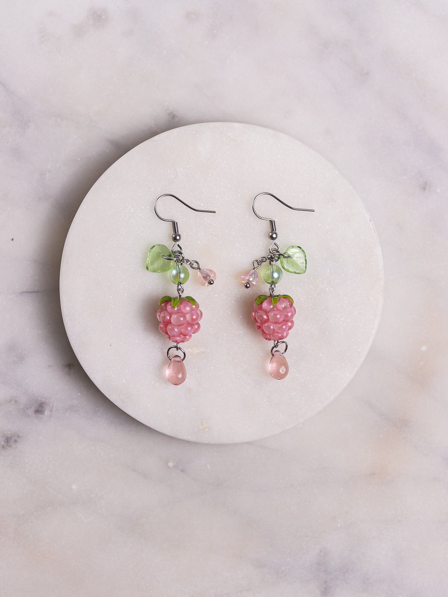 Pink Raspberry Earrings