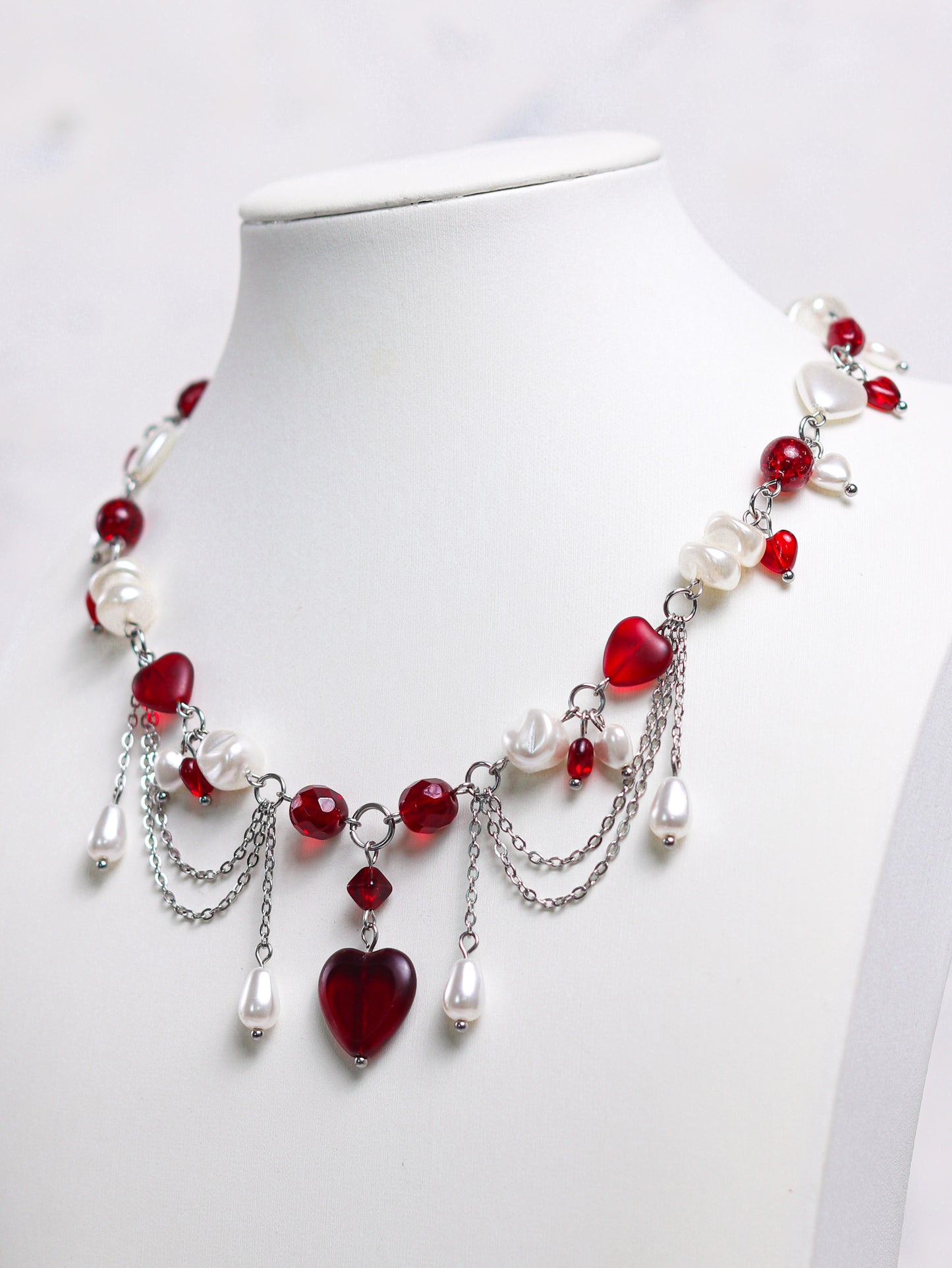 Red Heart Necklace (gold/silver)
