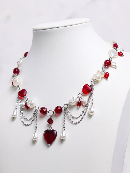 Red Heart Necklace (gold/silver)