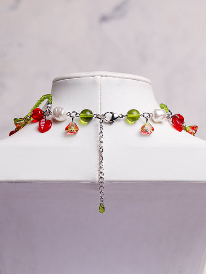 Red Strawberry Vine Necklace