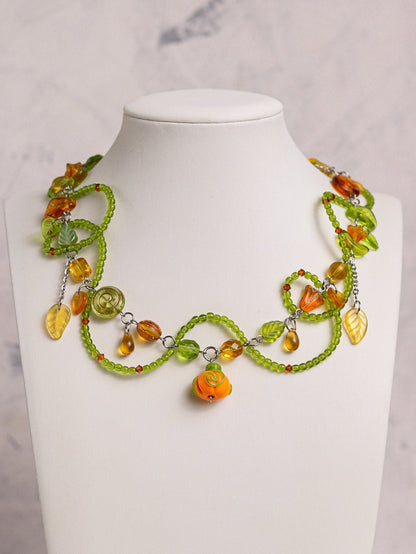 Pumpkin Vine Necklace (gold/silver)