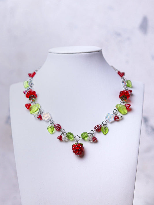 Red Raspberry Necklace (silver)