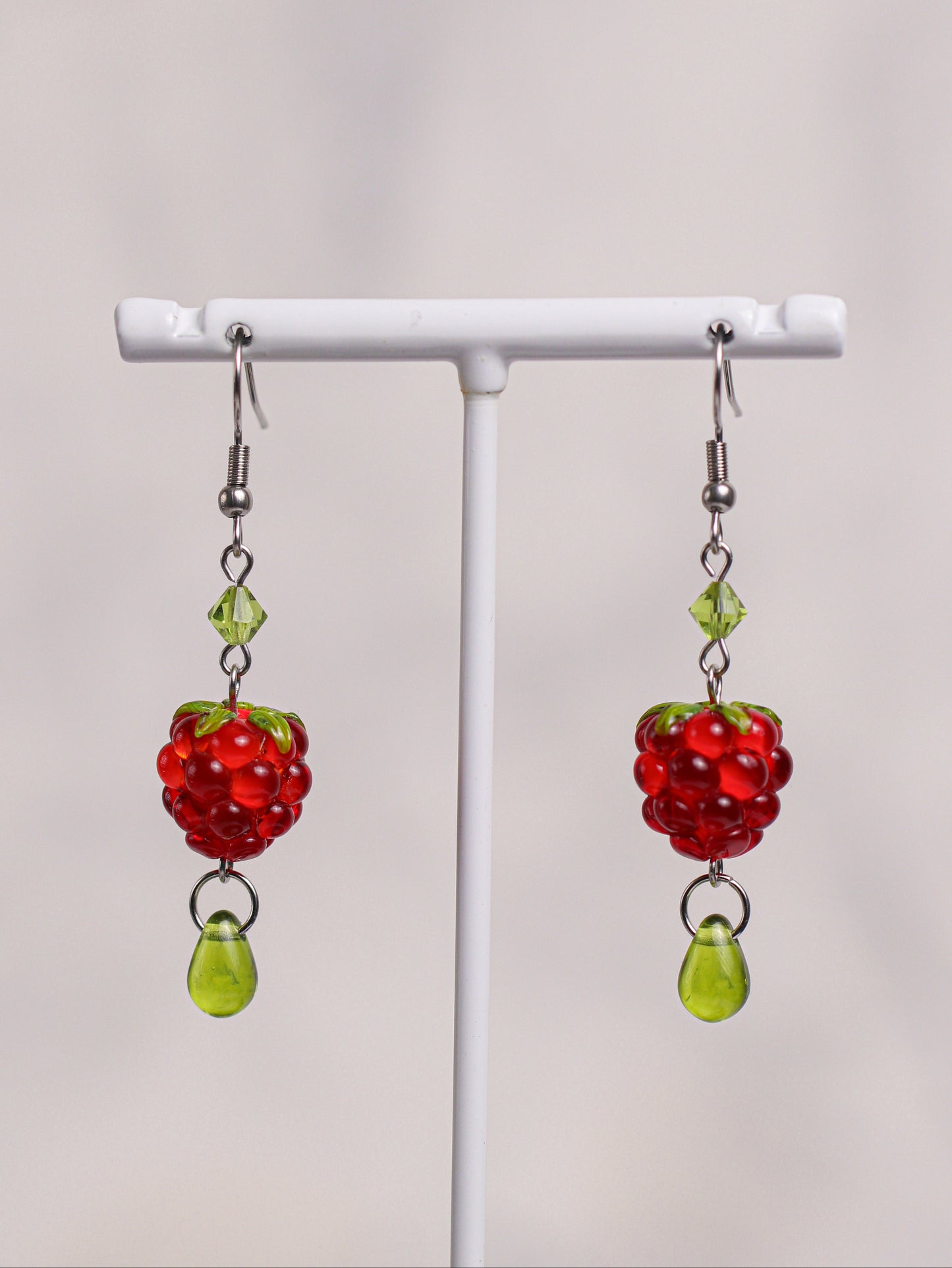 Red Raspberry Earrings (long)