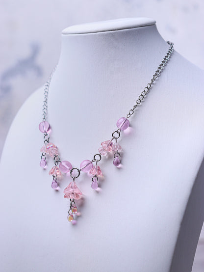 Simple Pink Jellyfish Necklace