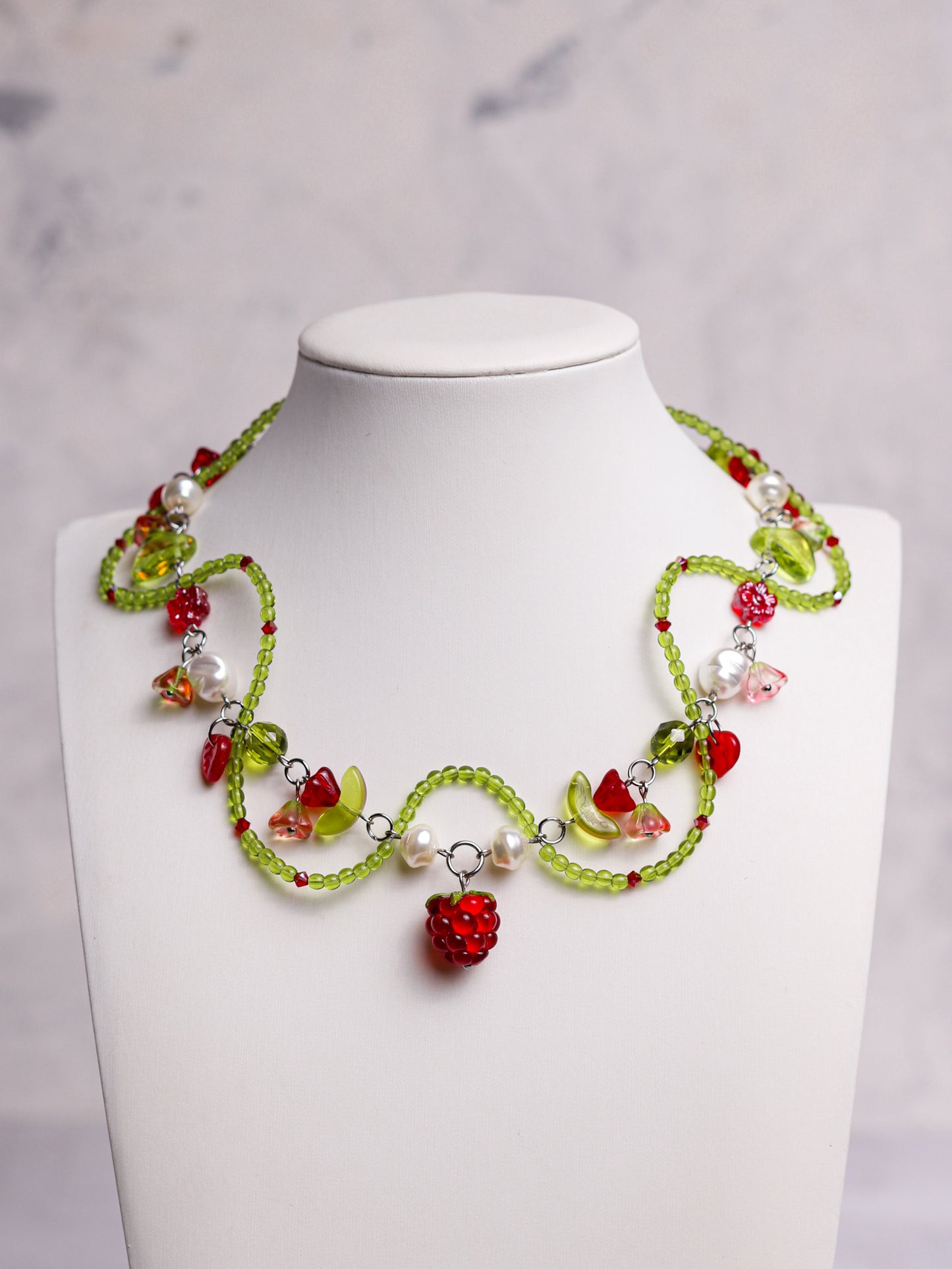 Red Raspberry Vine Necklace