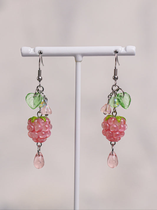 Pink Raspberry Earrings