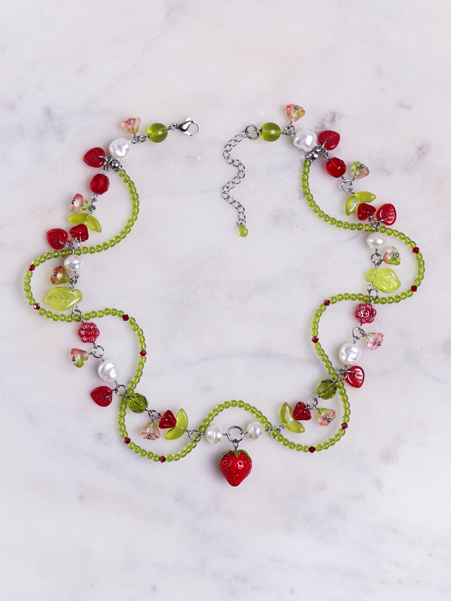 Red Strawberry Vine Necklace