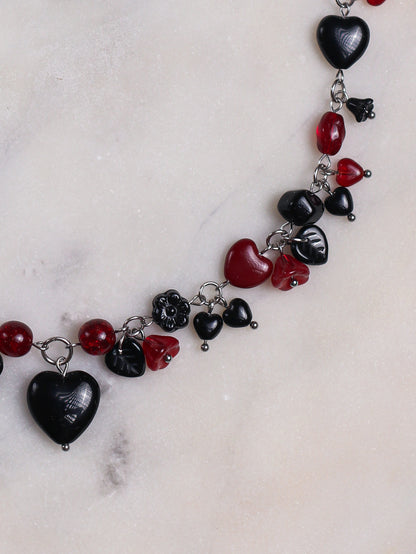Red & Black Heart Necklace