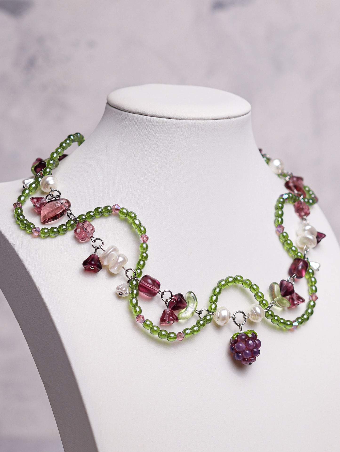 Purple Raspberry Vine Necklace