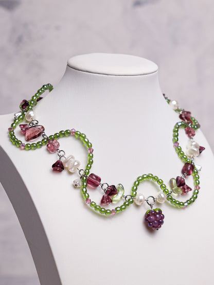Purple Raspberry Vine Necklace