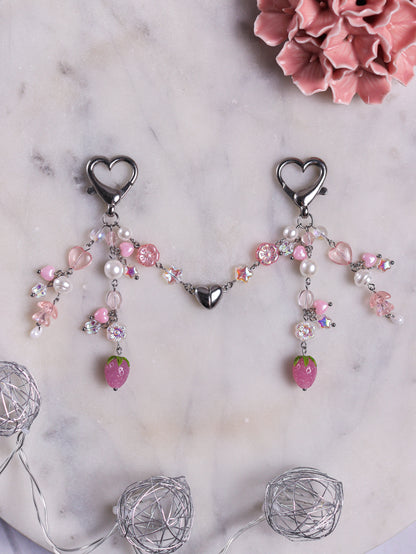 Red/Pink Matching Strawberry Keychains