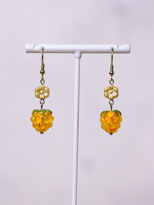 Golden Raspberry Earrings