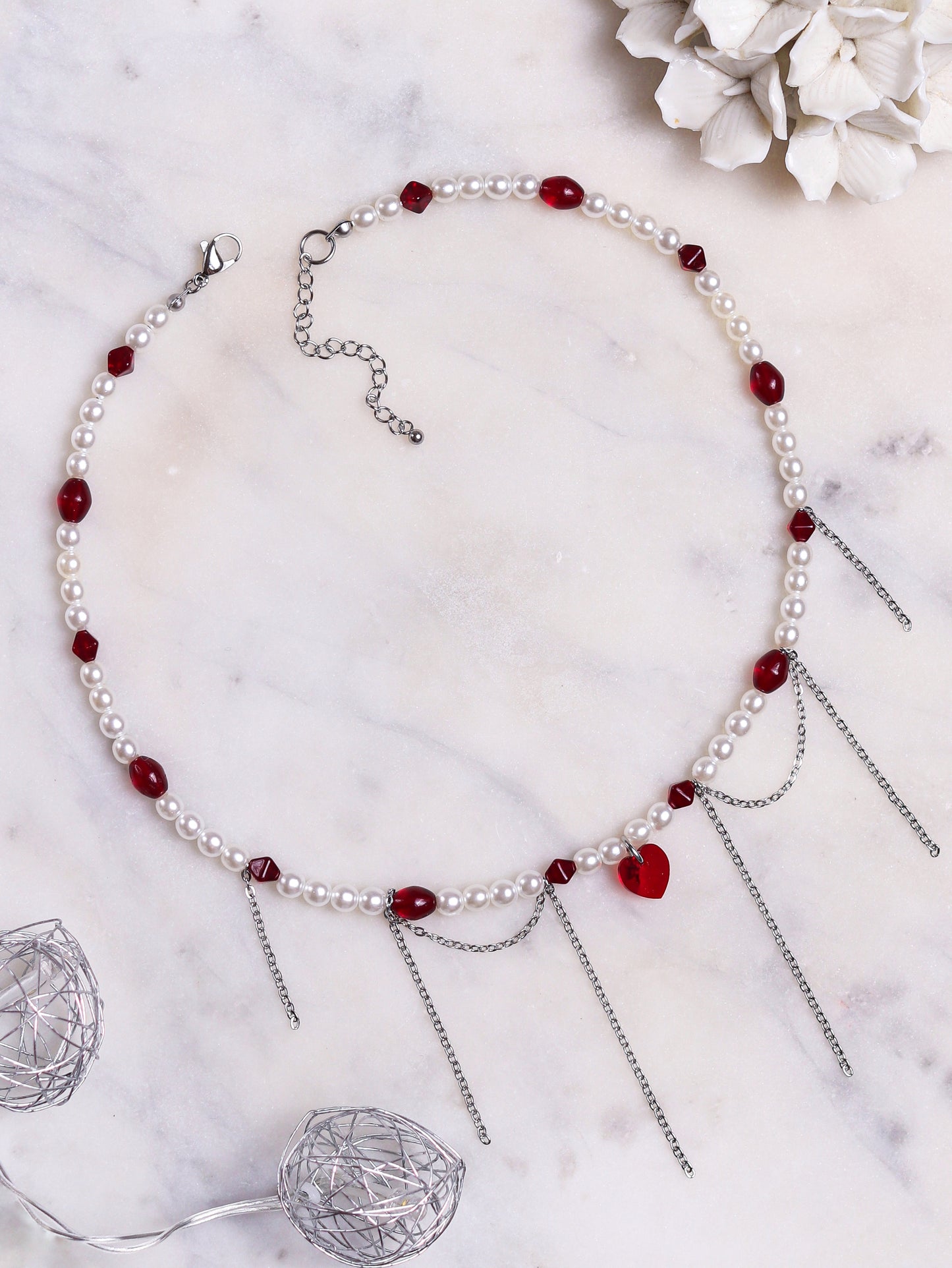 Simple Red Heart Necklace