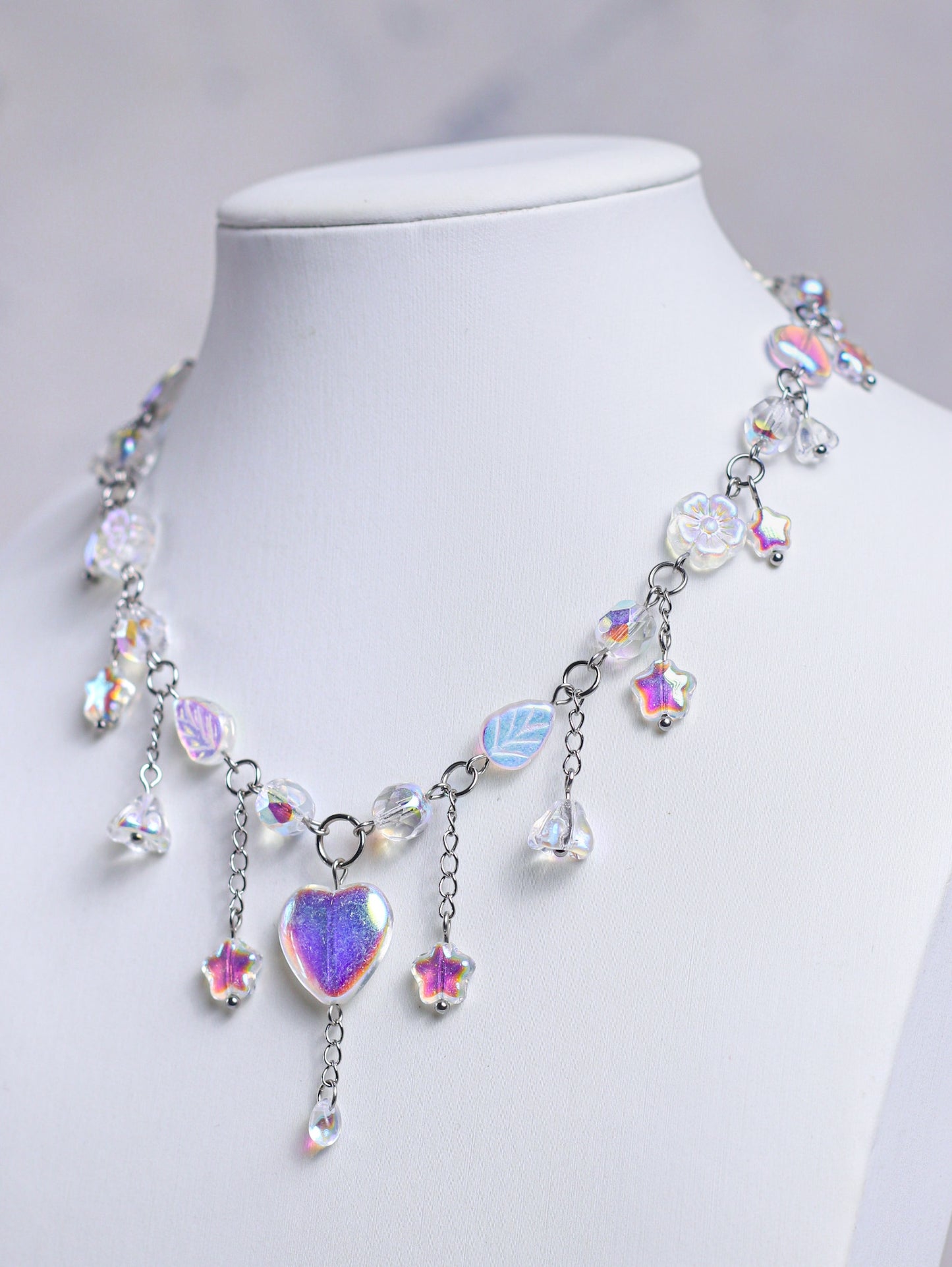 Crystal Heart Choker Necklace