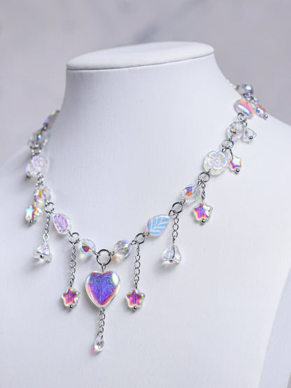 Crystal Heart Choker Necklace