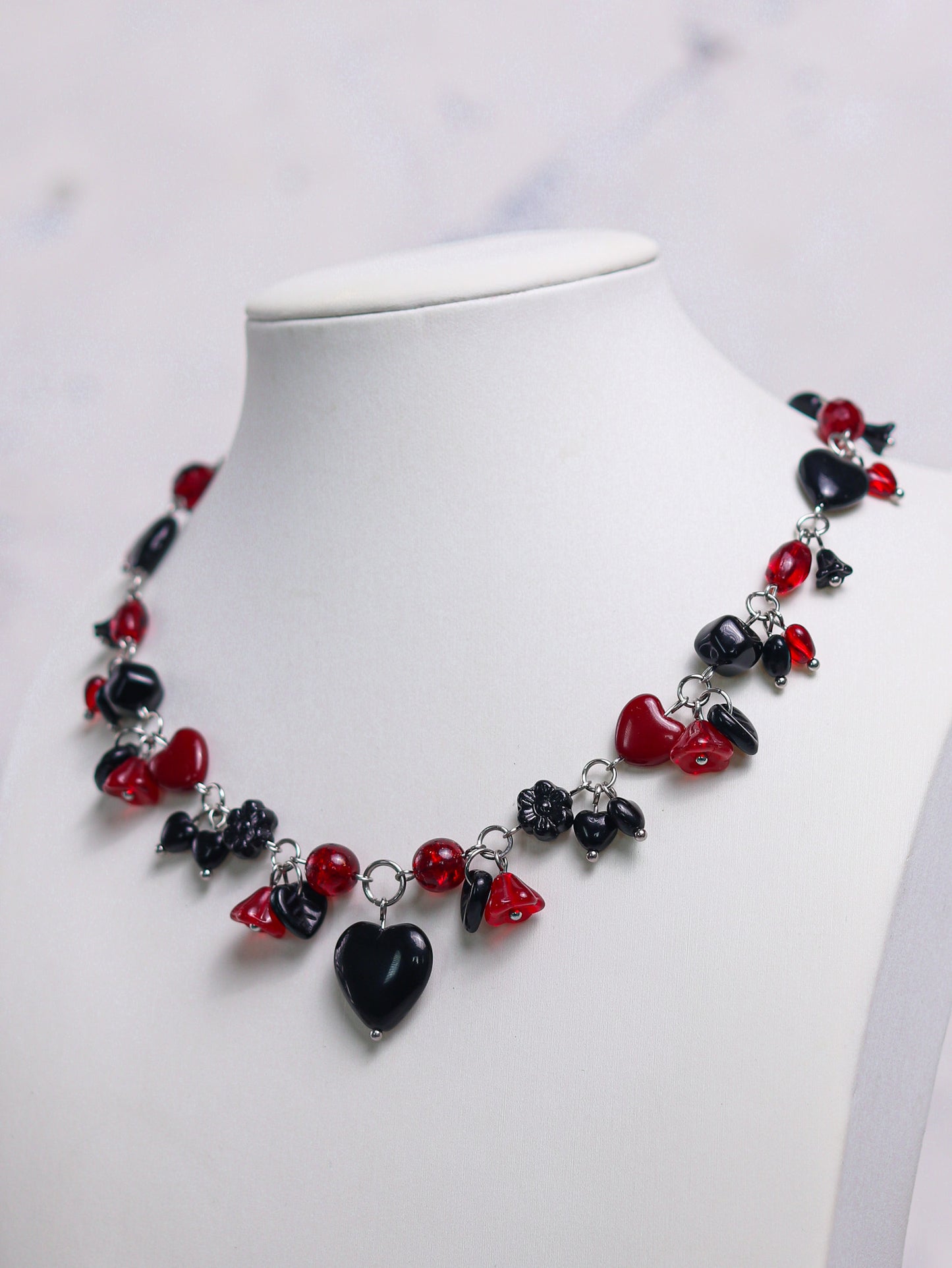 Red & Black Heart Necklace