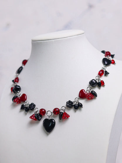 Red & Black Heart Necklace