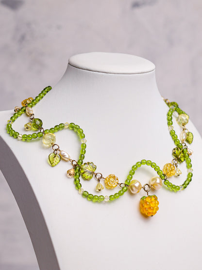Golden Raspberry Vine Necklace (gold)