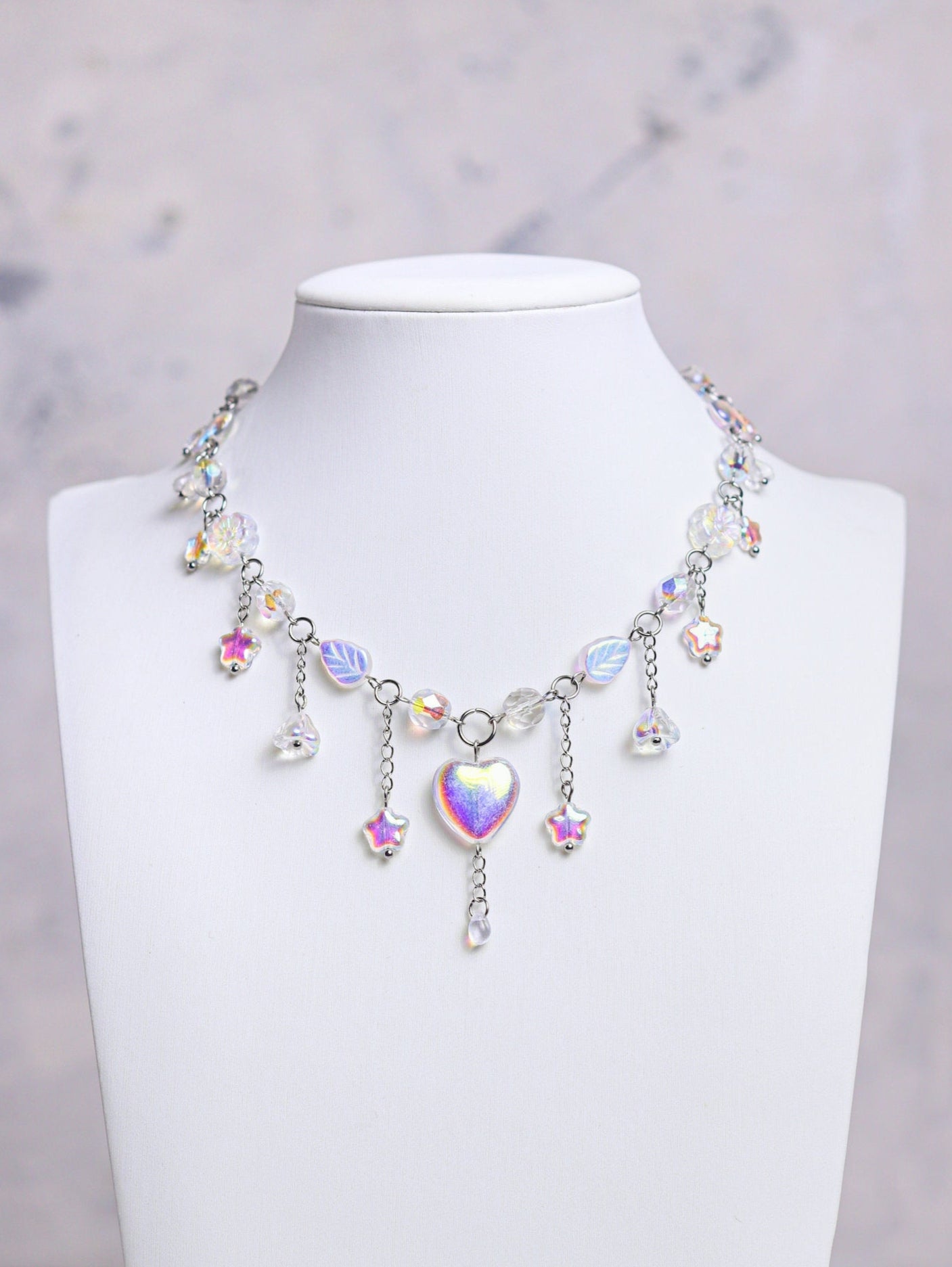 Crystal Heart Choker Necklace