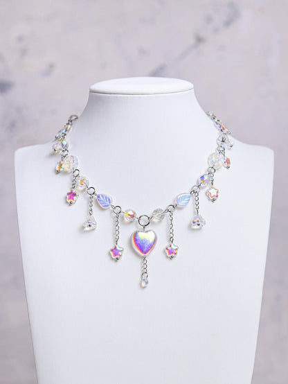Crystal Heart Choker Necklace