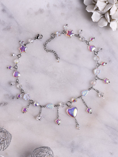 Crystal Heart Choker Necklace